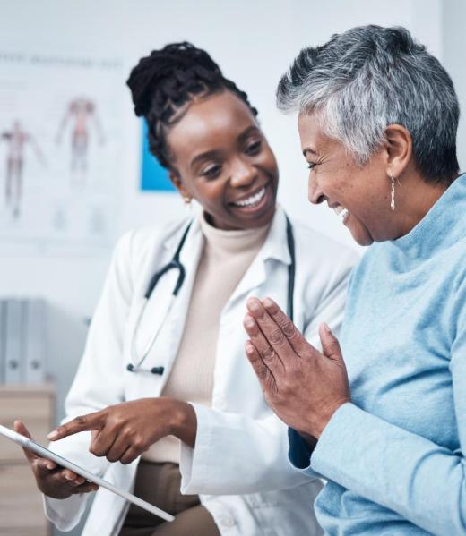 Healthcare professional guiding patients through health risk assessments